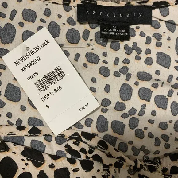 Sanctuary | Meet You There Animal Print Short Sleeve Flattering Top Size Small - Picture 7 of 8